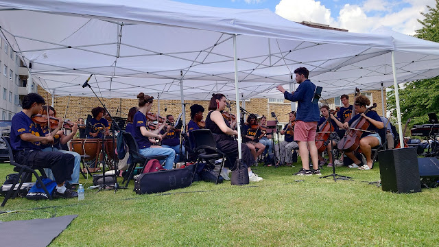 Matthew O'Keeffe and Brixton Chamber Orchestra in action at Love Clapham Park Fun Day