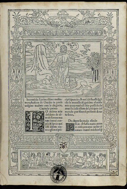 Page from the edition of Ovid's Metamorphoses published by Lucantonio Giunti in Venice, 1497