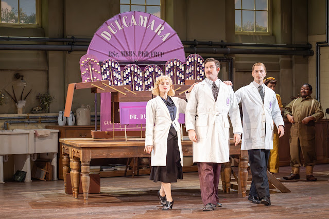 Donizetti: The Elixir of Love - Bridget Lappin, Brandon Cedel, Reece Causton - English National Opera, 2024 (Photo: Marc Brenner)