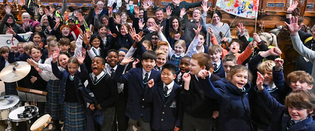 Children at one of The Planets workshops at Salisbury Cathedral (Photo: Finbarr Webster)