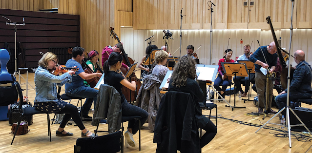 Scottish Chamber Orchestra & Matthew Wadsworth at the recording session for Stephen Wadsworth's Theorbo Concerto