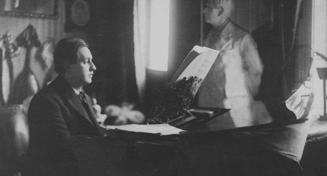 Korngold at the piano - courtesy of the Leslie Korngold Collection