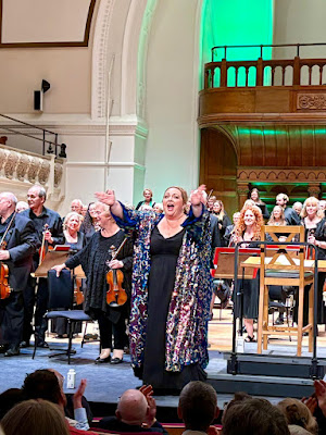 Bellini: La straniera - Helena Dix acknowledging applause at Chelsea Opera Group performance - Cadogan Hall (Photo: c/o Helena Dix)