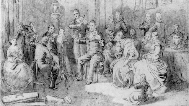 Carl Heinrich Arnold (1793-1874) String quartet in the Spohr house, c. 1840 CC BY-NC-SA © Internationale Louis Spohr Gesellschaft e.V., Spohr Museum Kassel