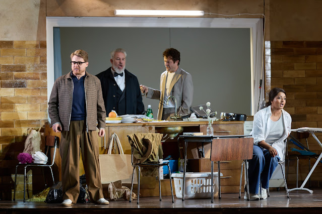 Rossini: La Cenerentola (Cinderella) - on Godfrey-Mayes, Simon Bailey, Charles Rice, Deepa Johnny - English National Opera (Photo: Mark Douet)