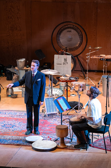 James Anthony-Rose & Sam Wilson in James Blades: Pandemonium of the One-Man Band at Snape Maltings James Anthony-Rose & Sam Wilson in James Blades: Pandemonium of the One-Man Band at Snape Maltings