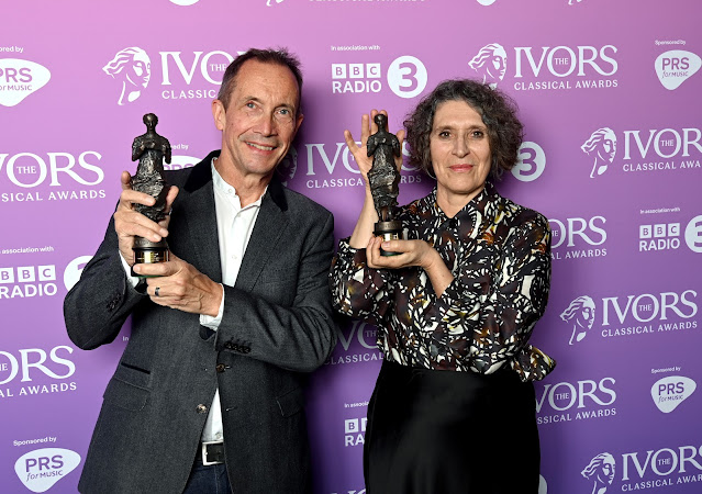 Jonathan Dove and April de Angelis, winners of the Award for Best Community and Participation Composition at The Ivors Classical Awards (c) Hogan Media - Shutterstock (2).JPG