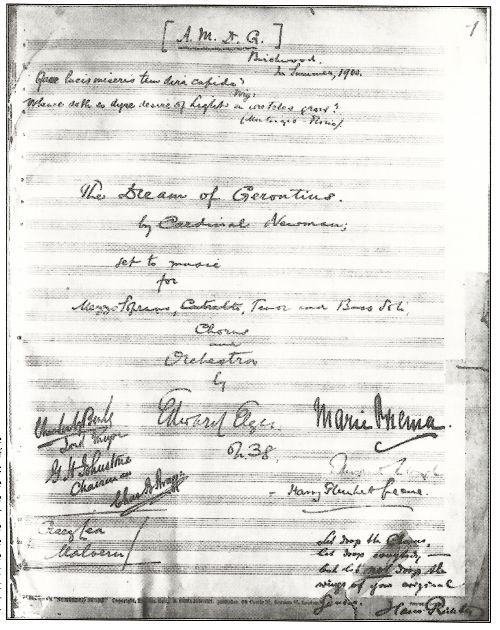 Manuscript score, signed by the composer and the performers of the premiere