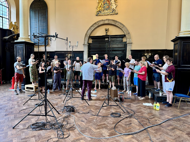 The Renaissance Singers pictured during their recording sessions at the VOCES8 Centre. (Photo: Ben Connellan)