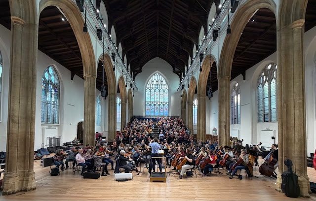 Ashley Grote rehearsing the Norwich Philharmonic Chorus and Orchestra in Walton's Belshazzar's Feast at St Andrew's Hall Ashley Grote rehearsing the Norwich Philharmonic Chorus and Orchestra in Walton's Belshazzar's Feast at St Andrew's Hall