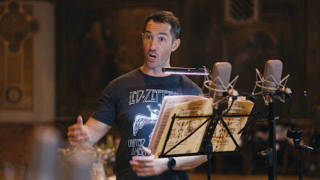 David Webb at recording sessions for his disc of Sullivan songs