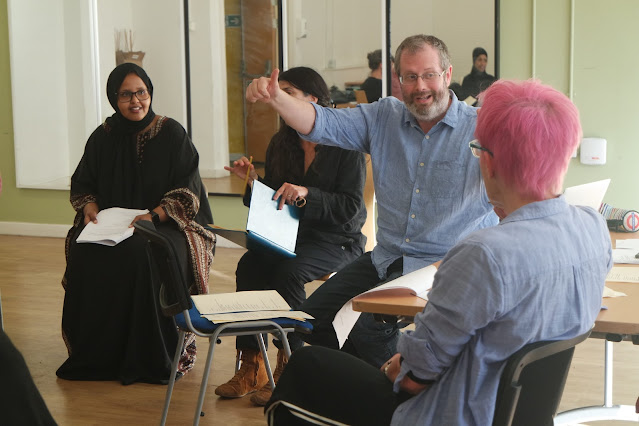 Robert Fokkens in the first community rehearsal of The Trial of Dhegdheer Robert Fokkens in the first community rehearsal of The Trial of Dhegdheer