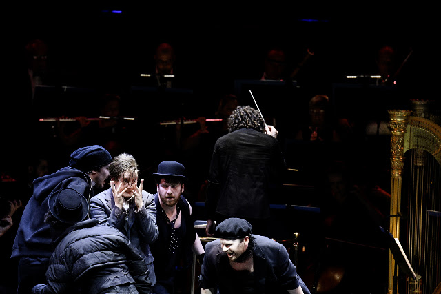 Richard Strauss: Ariadne auf Naxos - Samantha Hankey, Mikhail Timoshenko, Caspar Singh, Liam James Karai, Liam Bonthrone, Robin Ticciati, LPO - Glyndebourne Opera at BBC Proms (Photo: BBC/Chris Christodoulou)