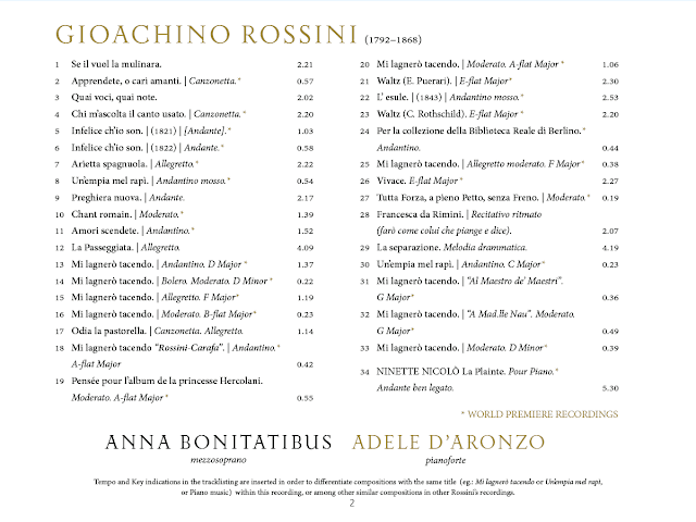 Rossini - Fogli d'album; Anna Bonitatibus, Adele d'Aronzo; Prospero