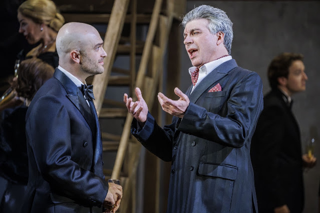 Tchaikovsky: Eugene Onegin - John Brancy as Onegin, Joshua Bloom as Gremin - Opera North [Photo: James Glossop]