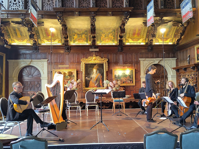 Musicians preparing for the opening concert of Hatfield House Music Festival